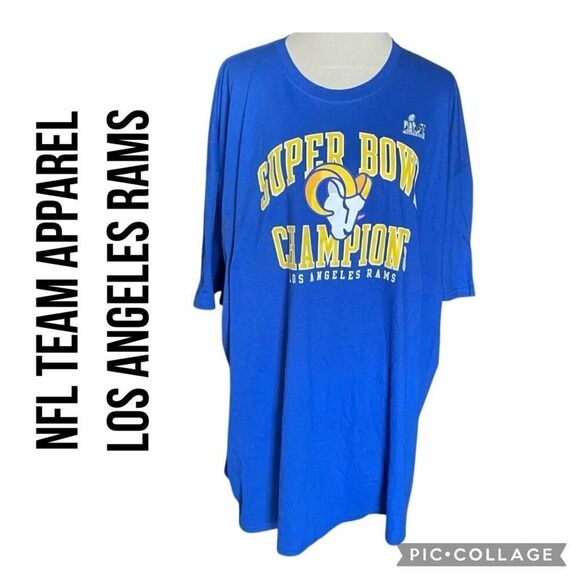 NFL Team Apparel Los Angeles Rams Super Bowl Champions T-Shirt 5XL NWT 100% Cott - Picture 1 of 10